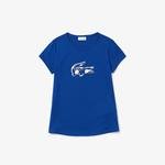 Lacoste Girl's Printed Cotton Crew Neck T-Shirt