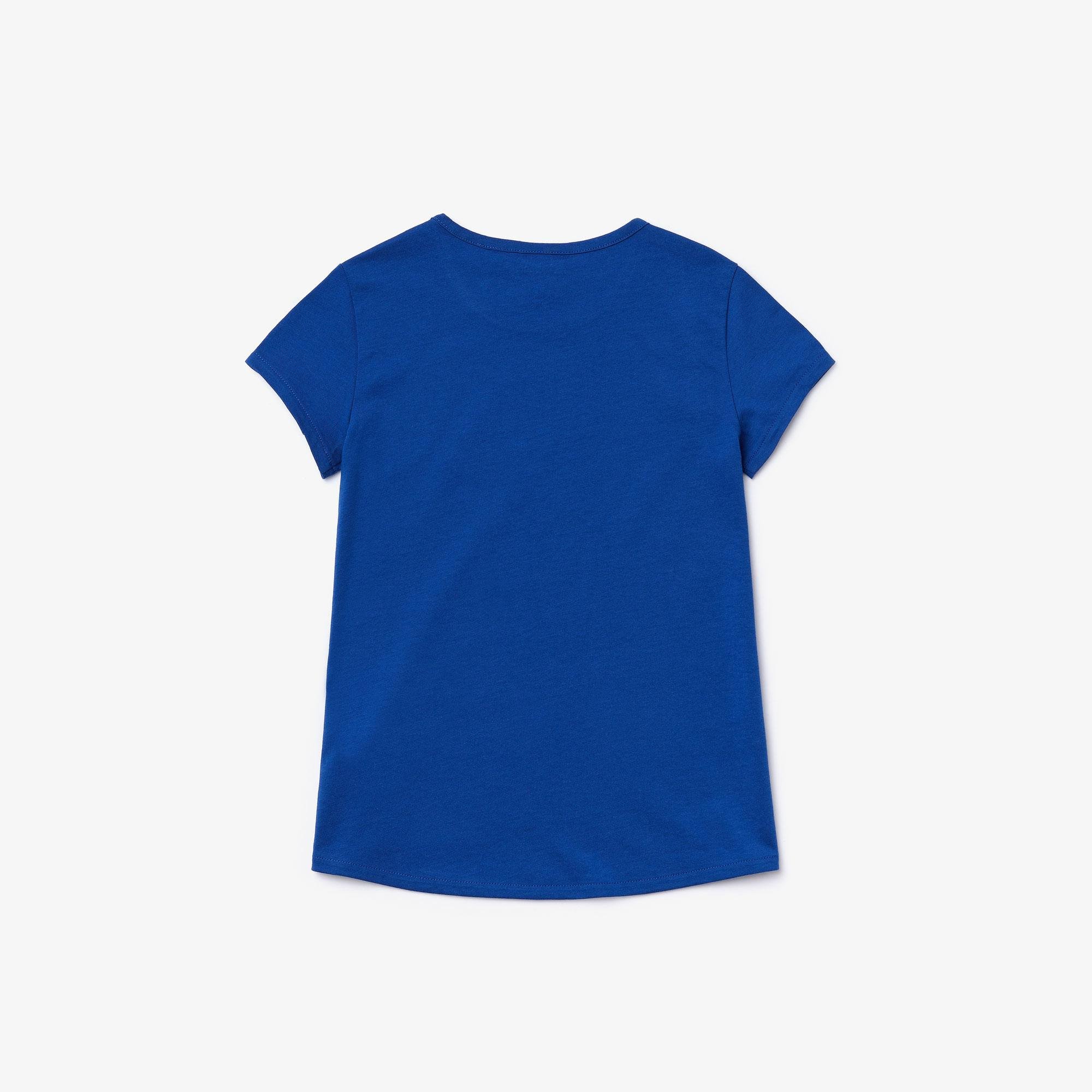 Lacoste Girl's Printed Cotton Crew Neck T-Shirt