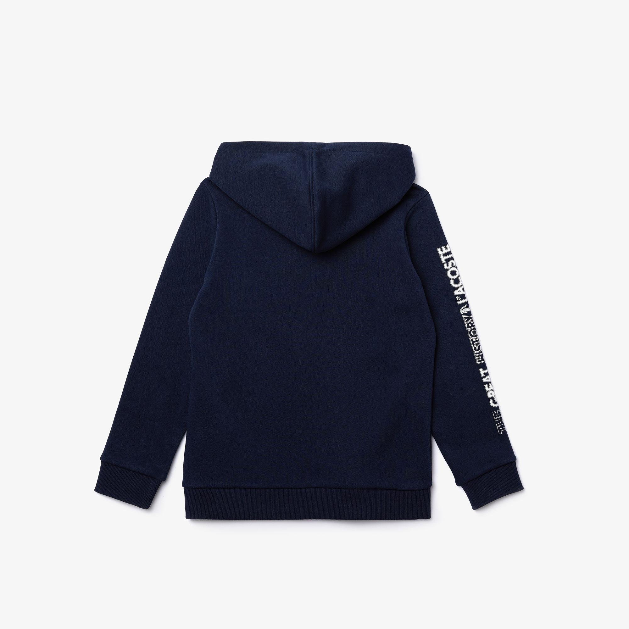 Lacoste Boy’s Heritage Print Hooded Fleece Sweatshirt