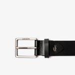 Lacoste Men's Engraved And Embossed Crocodile Leather Tongue Buckle