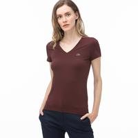 Lacoste Women's V-Neck T-Shirt4GD