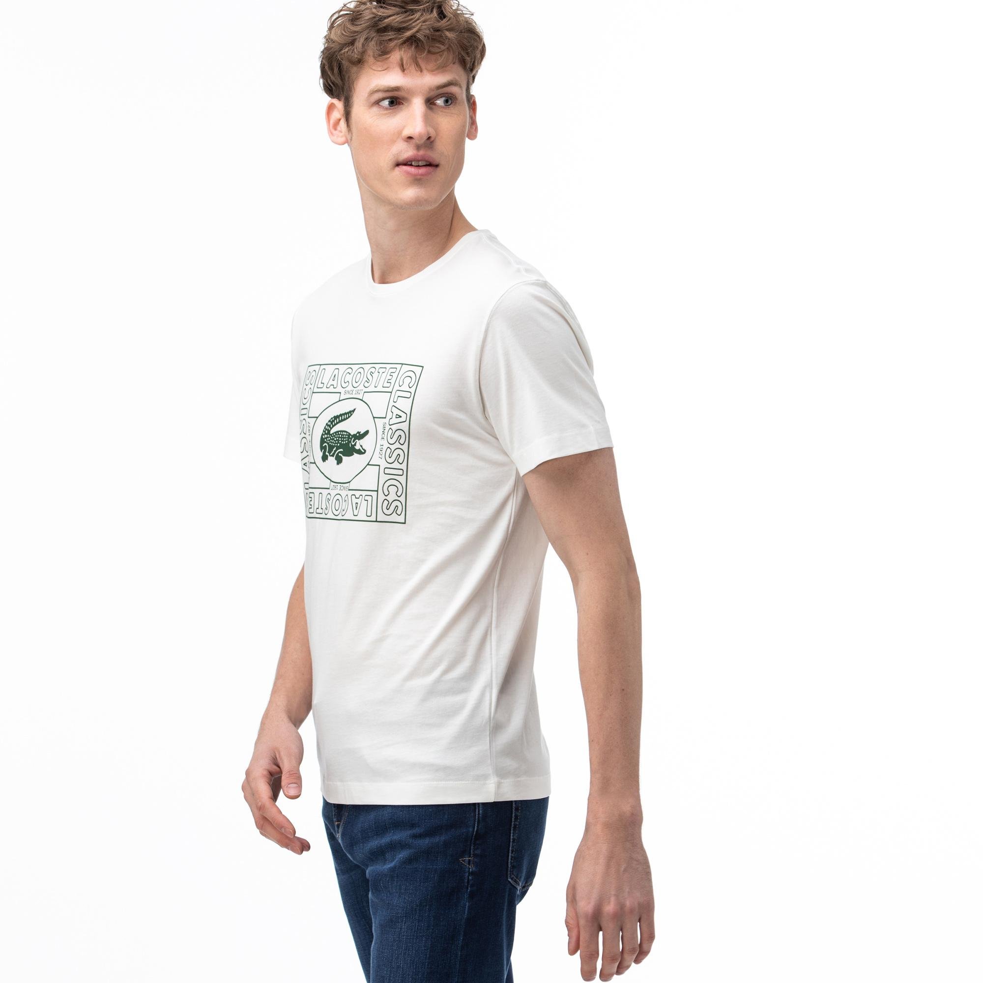 Lacoste Men's Crocodile Print Crew Neck T-Shirt