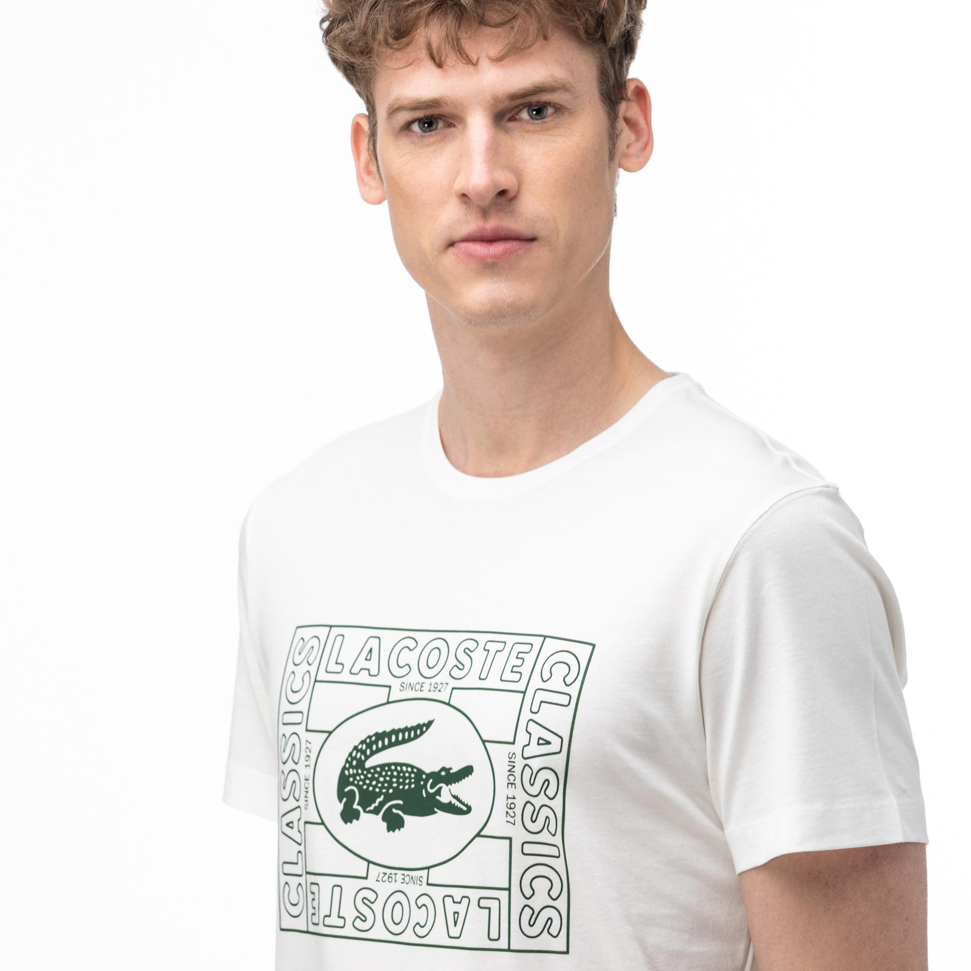 Lacoste Men's Crocodile Print Crew Neck T-Shirt