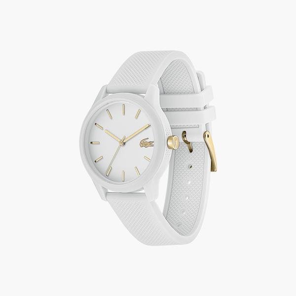 Lacoste.12.12 Ladies Watch with White Silicone Petit Piqué Pattern Strap