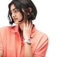 Lacoste.12.12 Ladies Watch with Pink Silicone Petit Piqué Pattern Strap-
