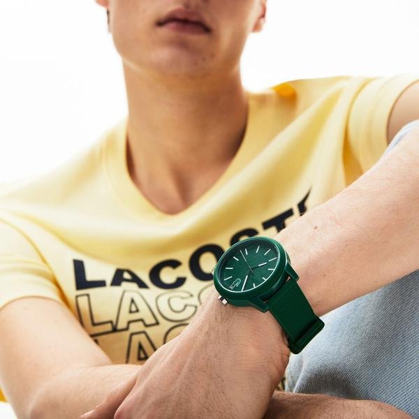 Lacoste Men's 12.12 Watch with Green Silicone Strap
