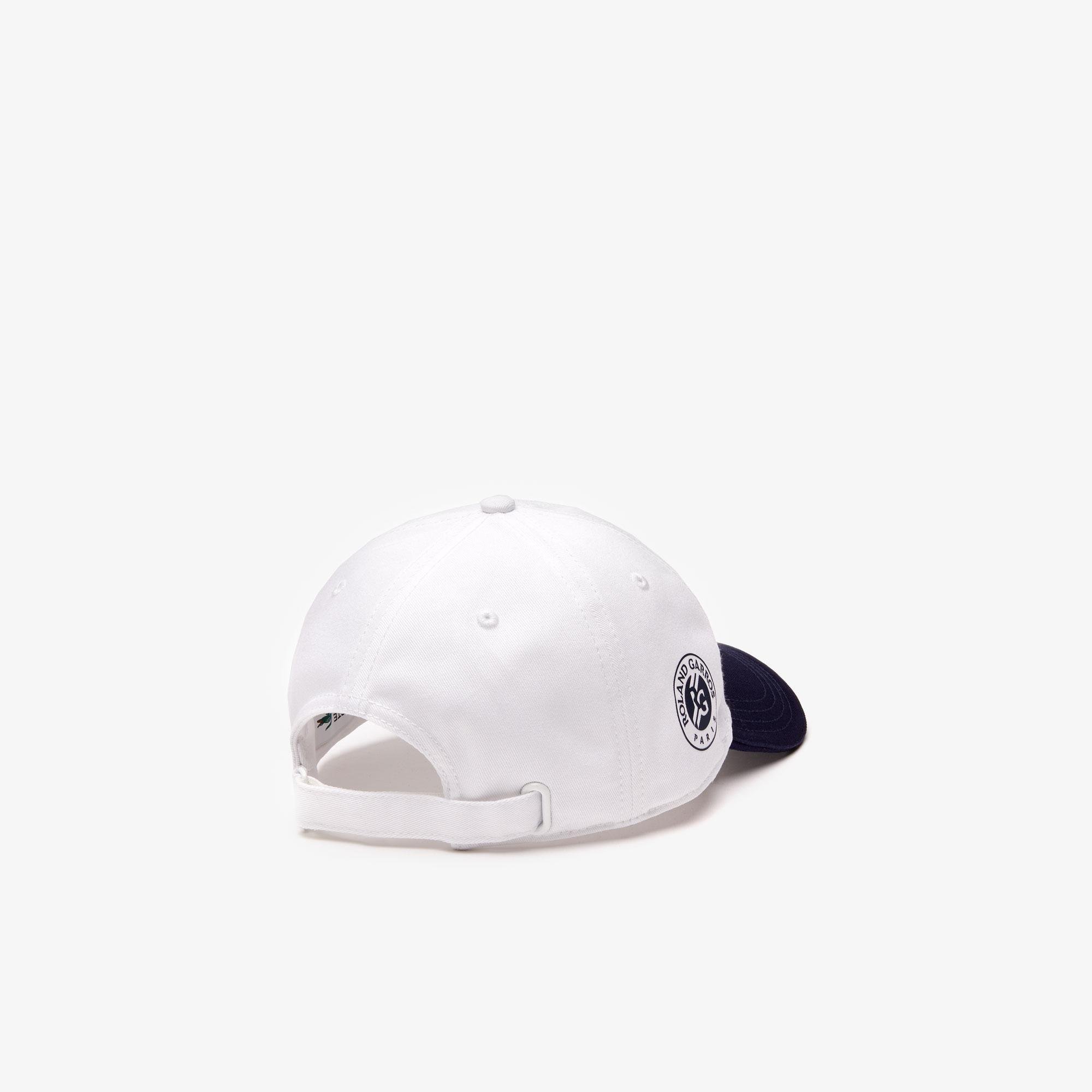 Lacoste Sport Roland Garros Unisex Timsah Baskılı Beyaz - Lacivert Şapka