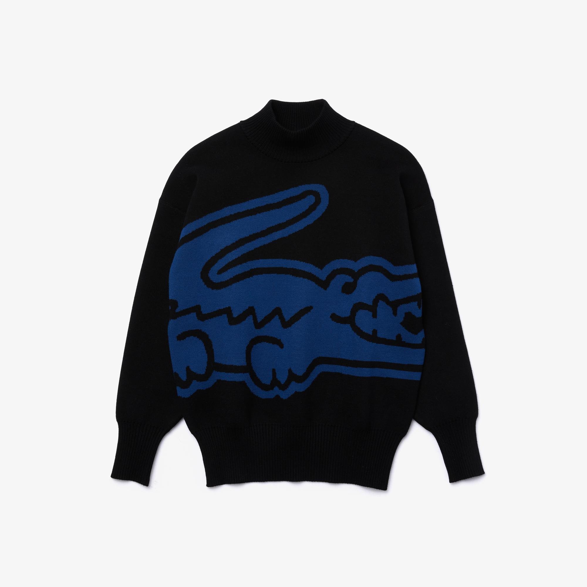Lacoste Women's LIVE High Neck XXL Croc Loose Sweater