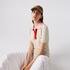 Lacoste Women's Polo Collar Two-Tone Cotton SweaterBej