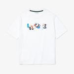 Lacoste Women's Crew Neck Print Soft Cotton T-shirt