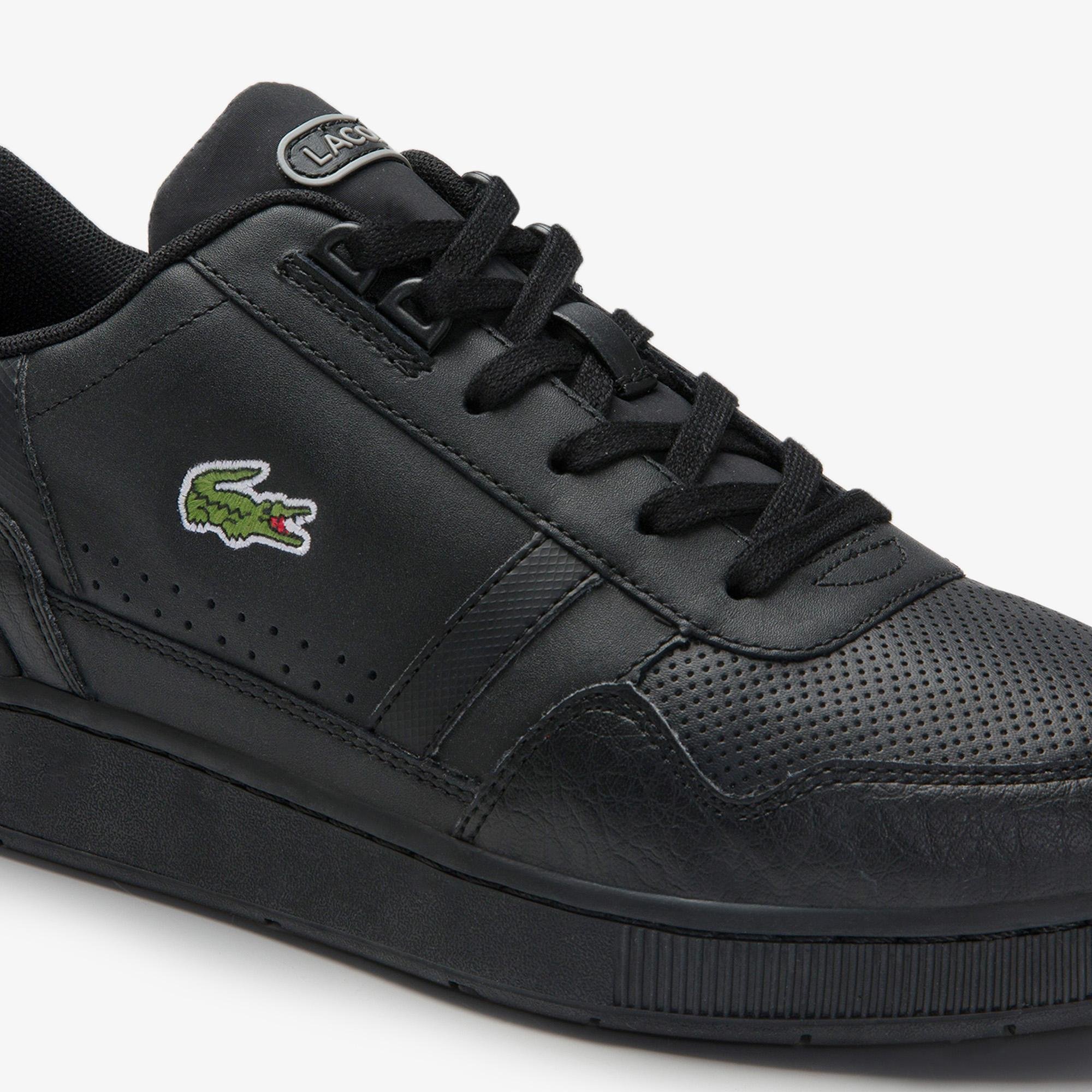 Lacoste Men's T-Clip Leather and Synthetic Sneakers
