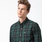 Lacoste Men's Regular Fit Stretch Cotton Poplin Checkered Shirt