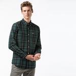 Lacoste Men's Regular Fit Stretch Cotton Poplin Checkered Shirt