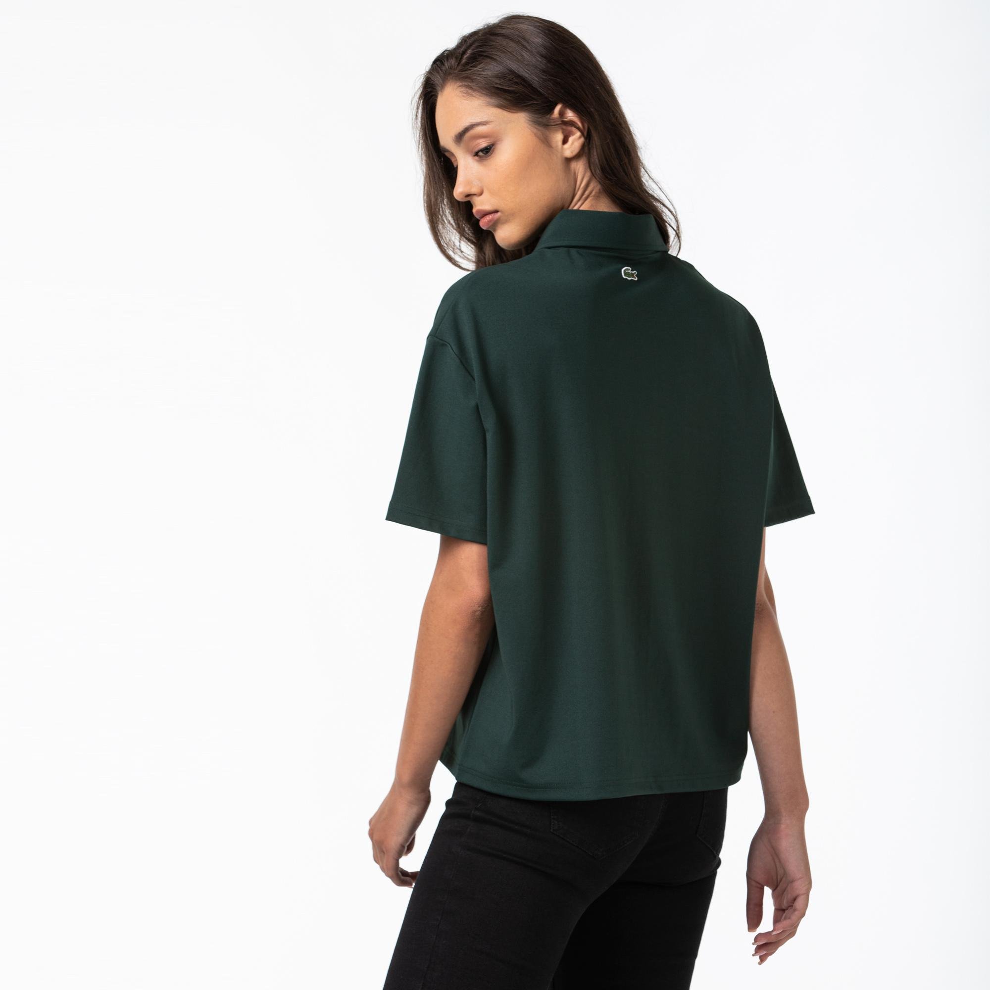 Lacoste Women's LIVE Loose Fit Badge Flowing Knit Polo