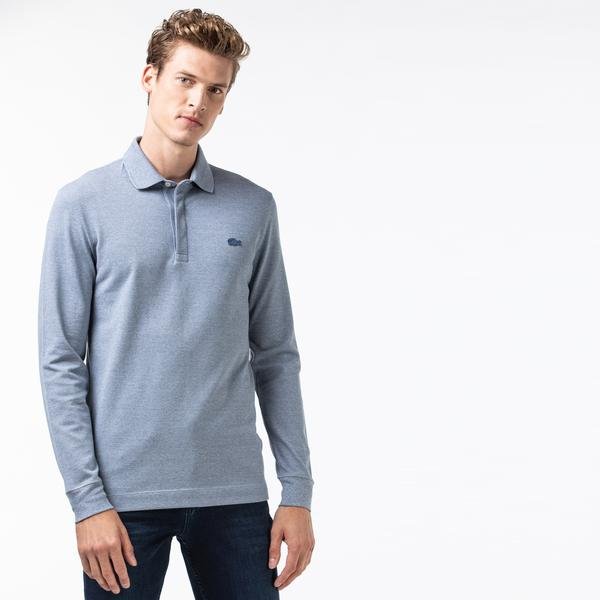 Lacoste Men's Long-sleeve Paris Polo Shirt Regular Fit Stretch Cotton Piqué