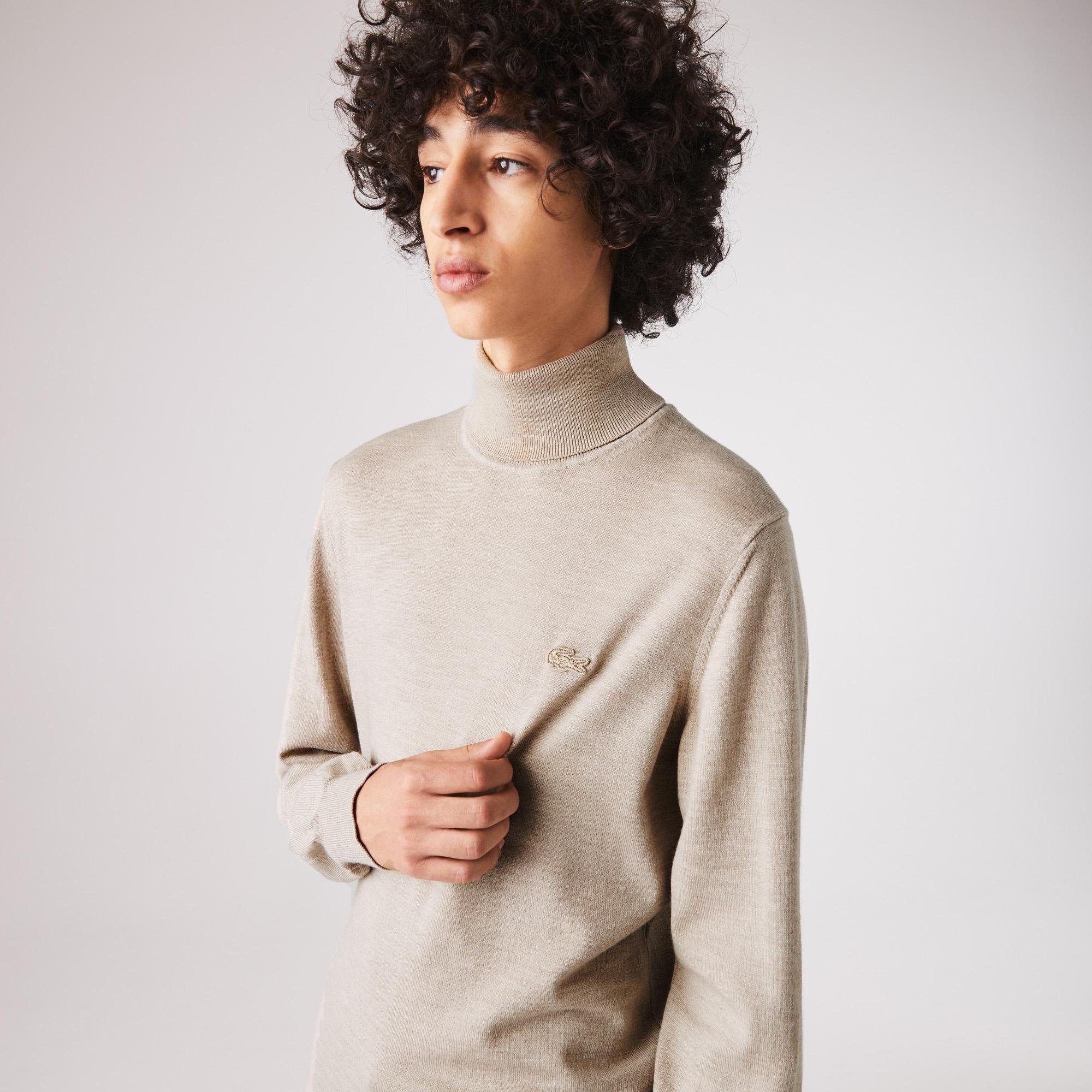 Lacoste Men's Turtleneck Merino Wool Sweater