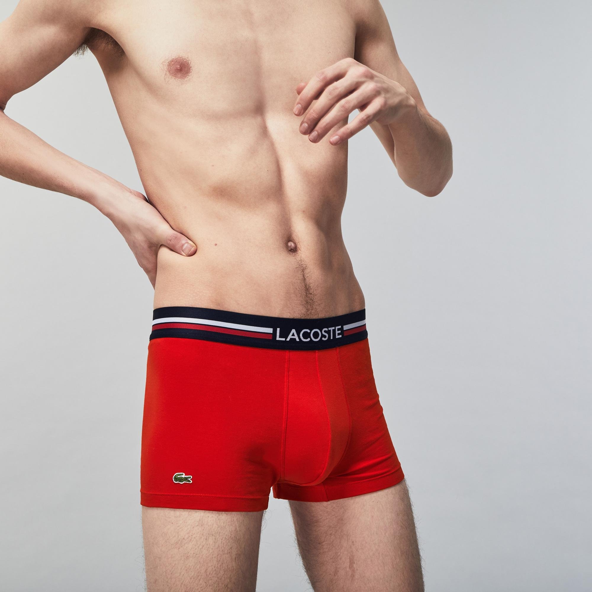 Lacoste 5H3386-W34 Marine / Grey / Red - Free delivery  Spartoo NET ! -  Underwear Boxer shorts Men USD/$52.50