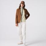 Lacoste Women's Zippered Collar Flowy Wool Blend Jacket