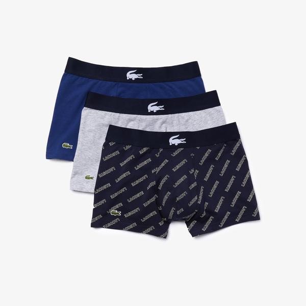 Lacoste Pack of 3 Plain and Printed Casual Boxer Briefs