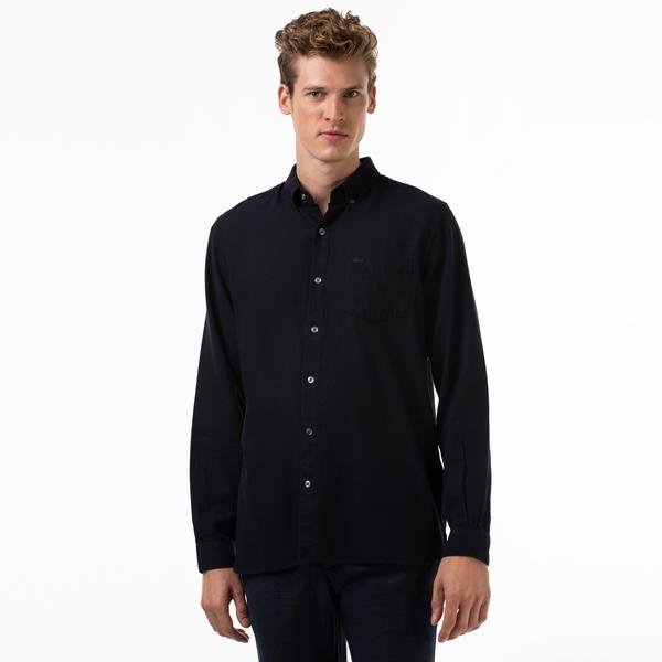 Lacoste Men's Regular Fit Wool And Cotton Shirt