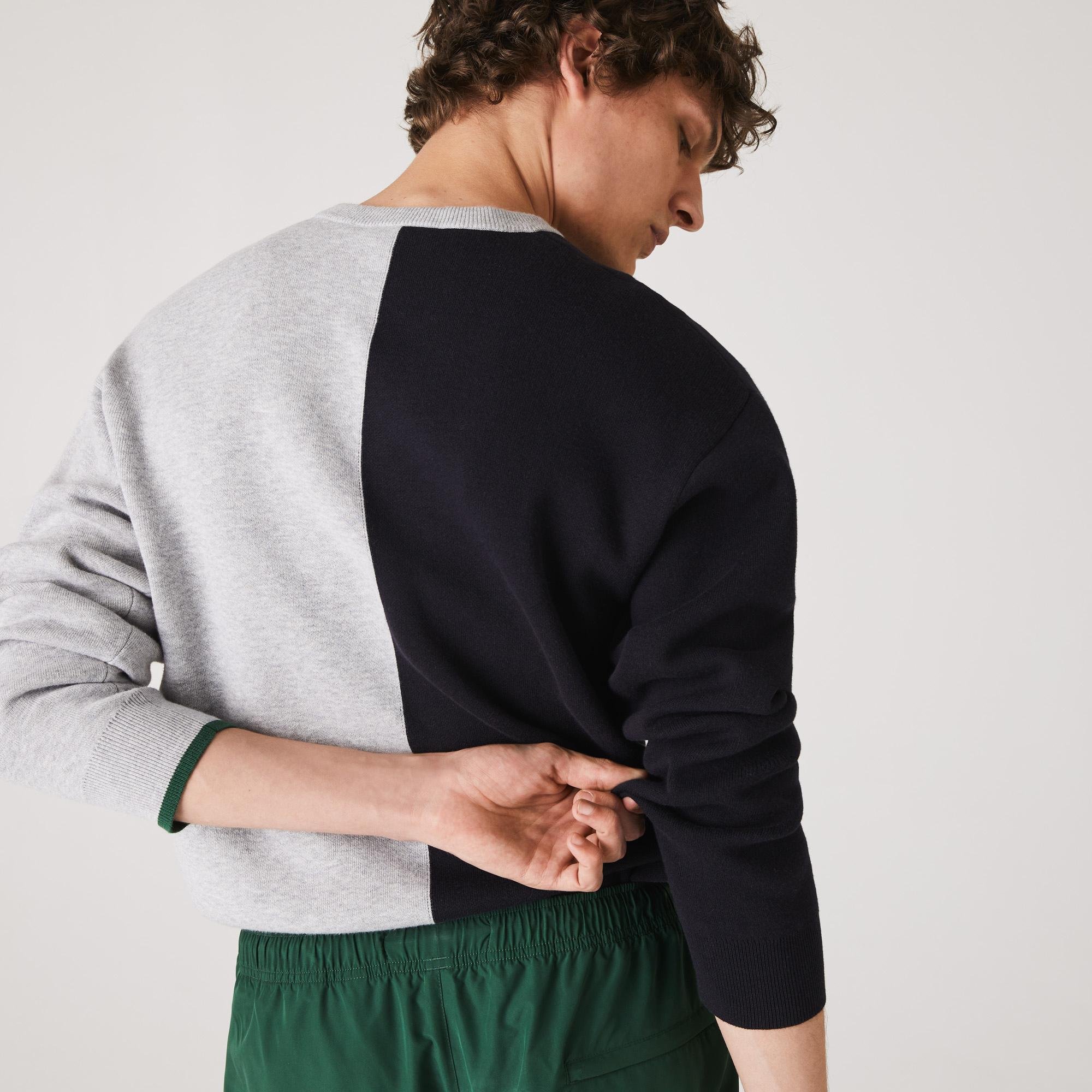 Lacoste светр чоловічий Colorblock з круглим вирізом