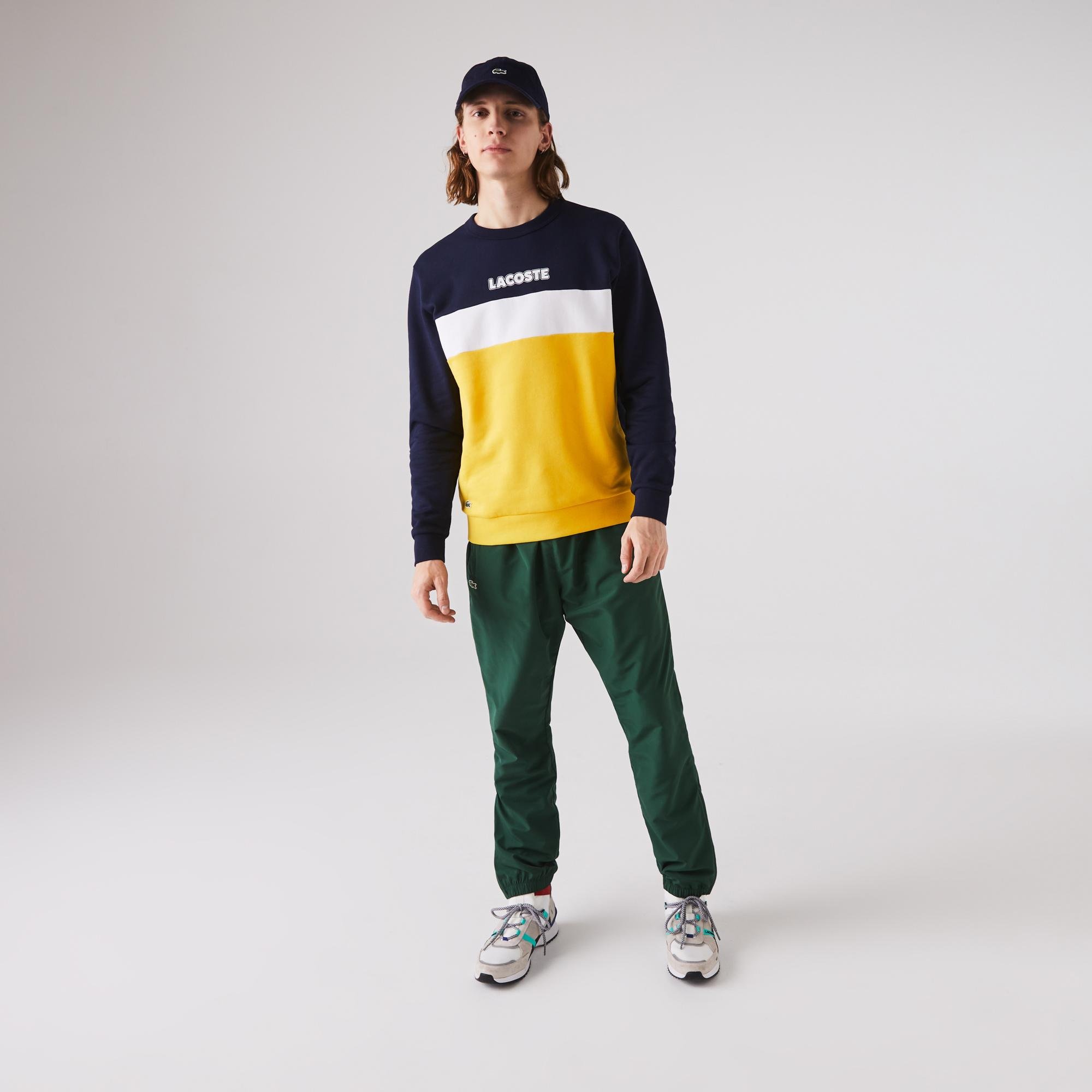 Lacoste Men's SPORT Crew Neck Colorblock Fleece Sweatshirt