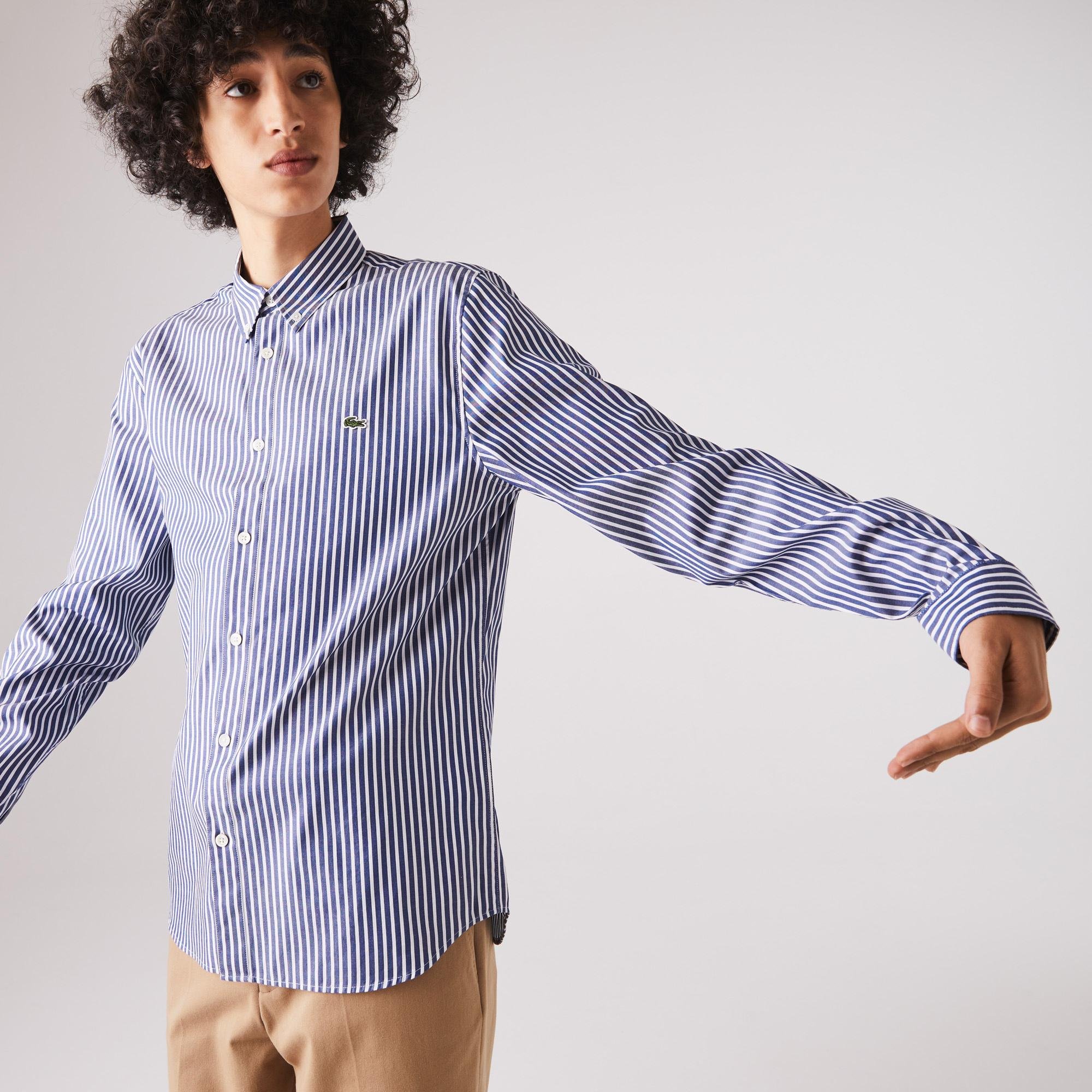 Lacoste Men's Regular Fit Striped Cotton Shirt CH2936-F2F | Lacoste