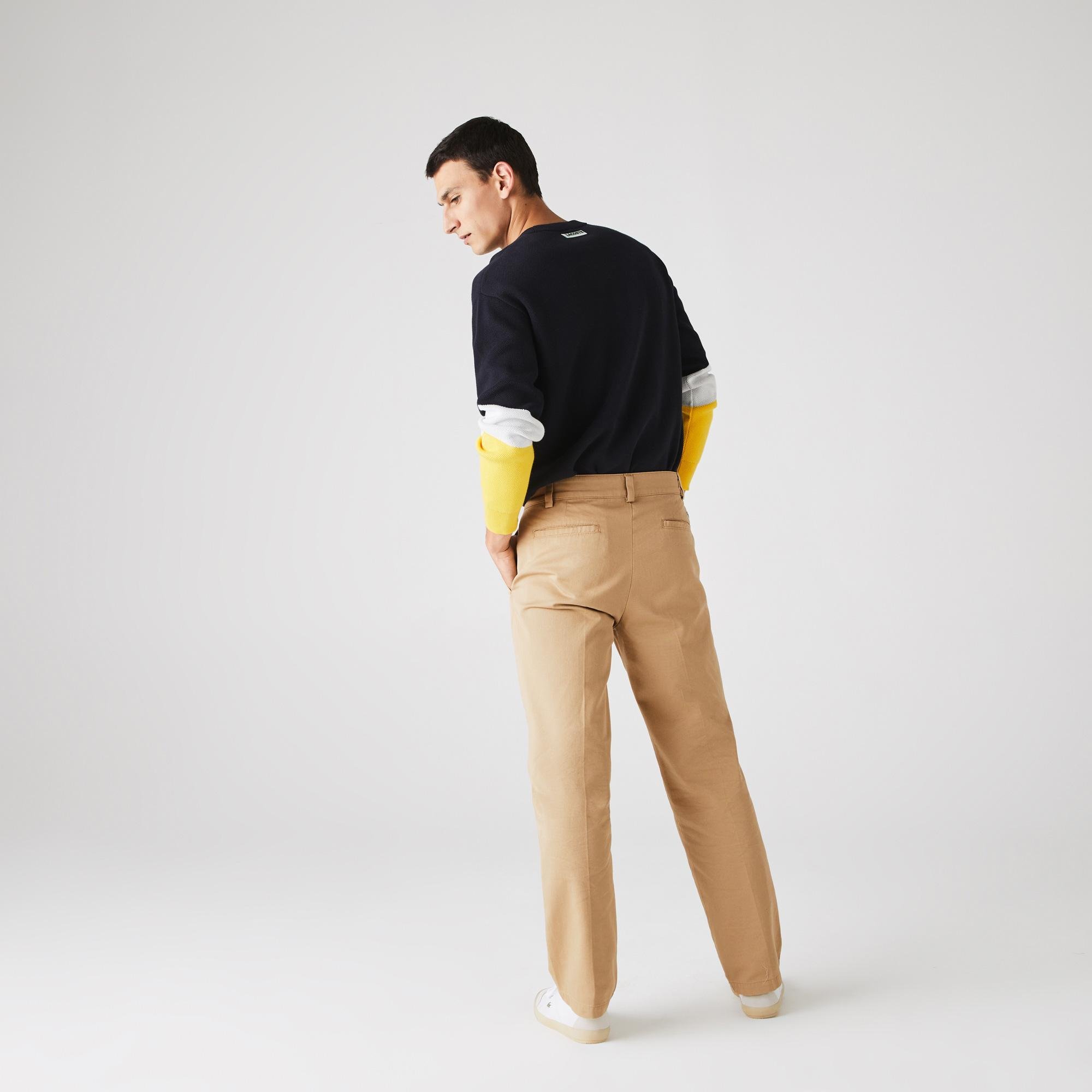 Lacoste Live Męskie Bawełniane Spodnie Typu Chino Z Zakładkami Standard Fit