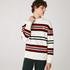 Lacoste Made In France Męski Prążkowany Sweter Z Organicznej Bawełny Z Okrągłym Wycięciem Pod SzyjąBeyaz