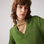 Lacoste Damski Sweter Z Bawełny Organicznej Z Dekoltem W Kształcie Litery V