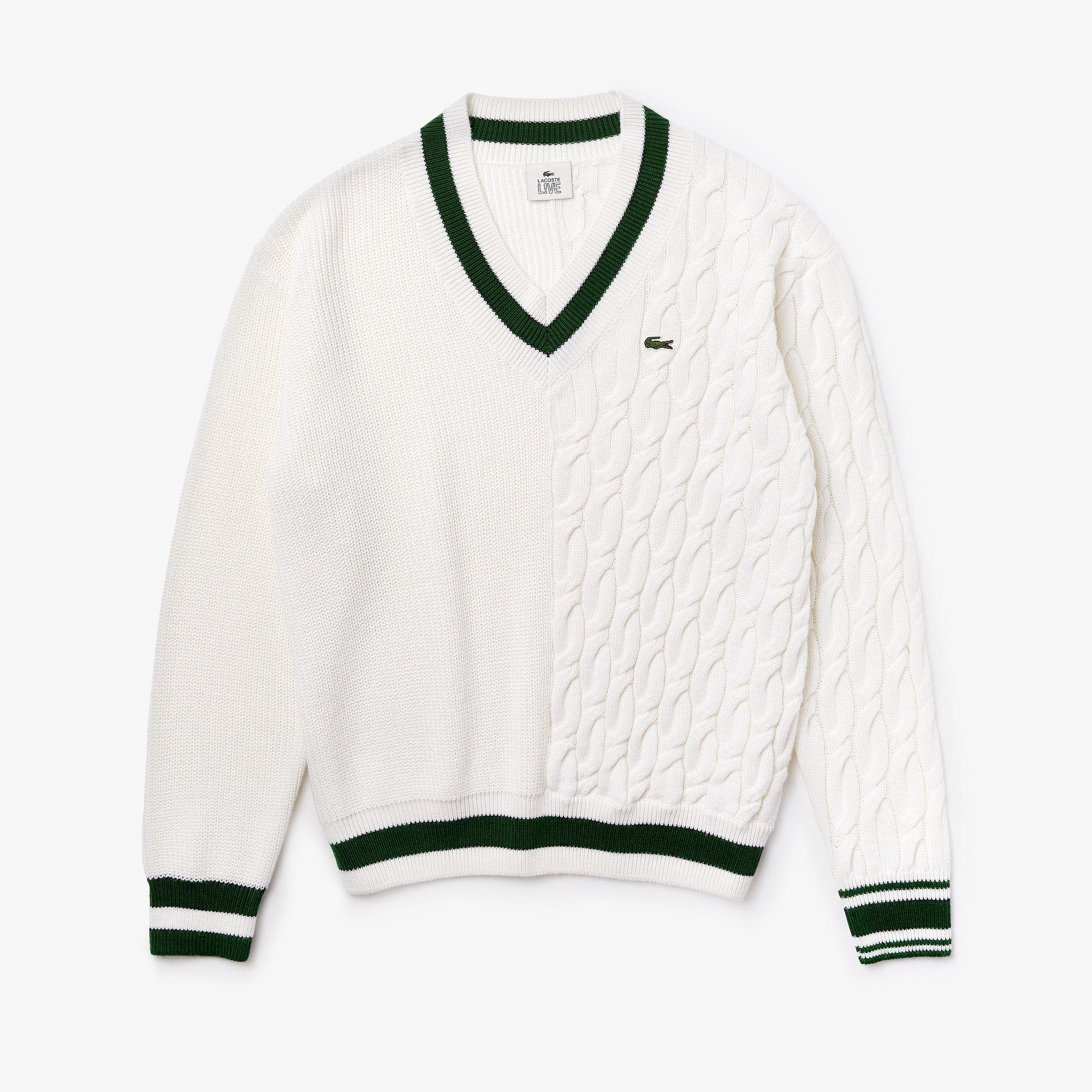 Lacoste Unisex LIVE Wool Blend V-neck Sweater