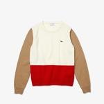 Lacoste Women's Made in France Crew Neck Colorblock Wool Sweater
