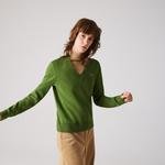 Lacoste Damski Sweter Z Bawełny Organicznej Z Dekoltem W Kształcie Litery V