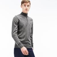 Lacoste Men's Zippered Stand-Up Collar Wool Jersey SweaterUWC