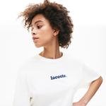 Lacoste Women's Signature Printed Crew Neck Cotton T-Shirt