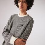 Lacoste Męski Teksturowany Ekologiczny Wełniany Sweter Z Okrągłym Wycięciem Pod Szyją