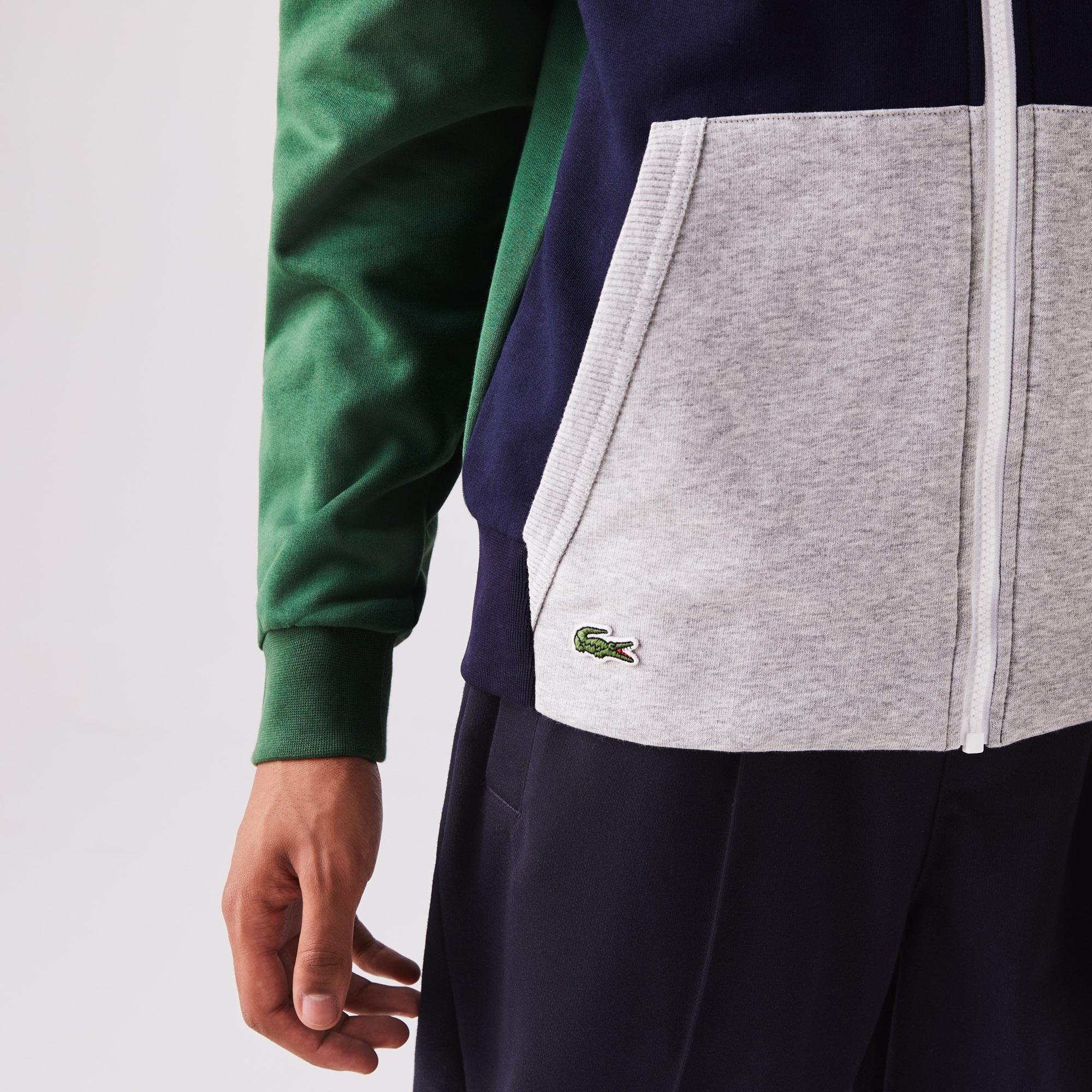 Lacoste Sport Men's polar hoodie with a zipper  In Color Blocks