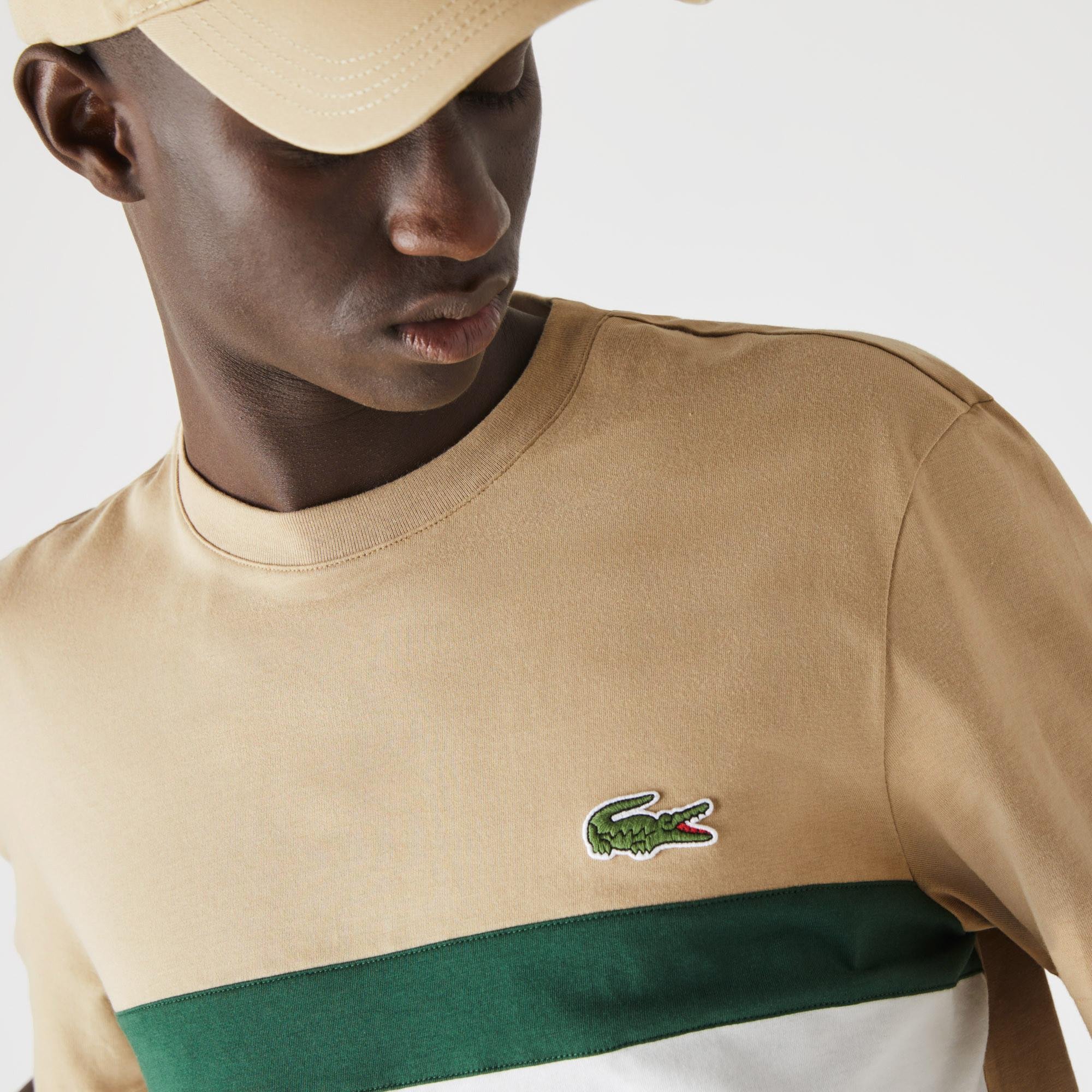 Lacoste Męski Bawełniany T-Shirt Z Blokiem Kolorystycznym