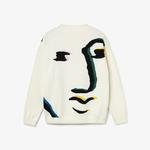 Lacoste Women's LIVE Face Design Wool Blend Loose Sweater