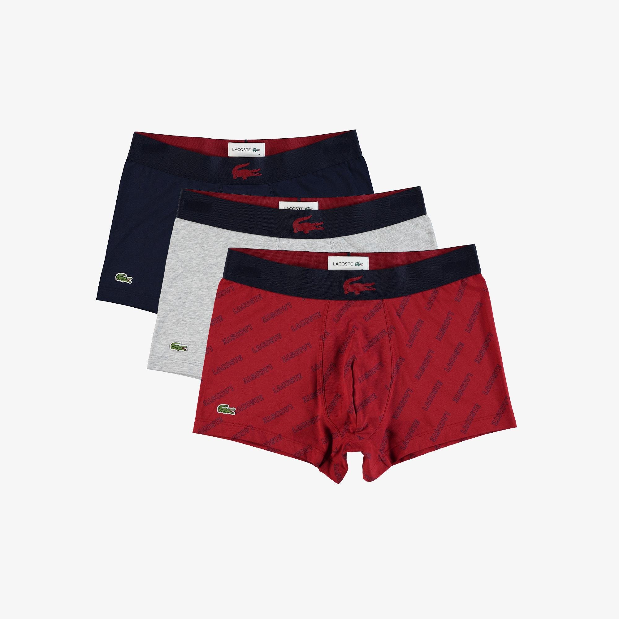 Lacoste Pack of 3 Plain and Printed Casual Boxer Briefs