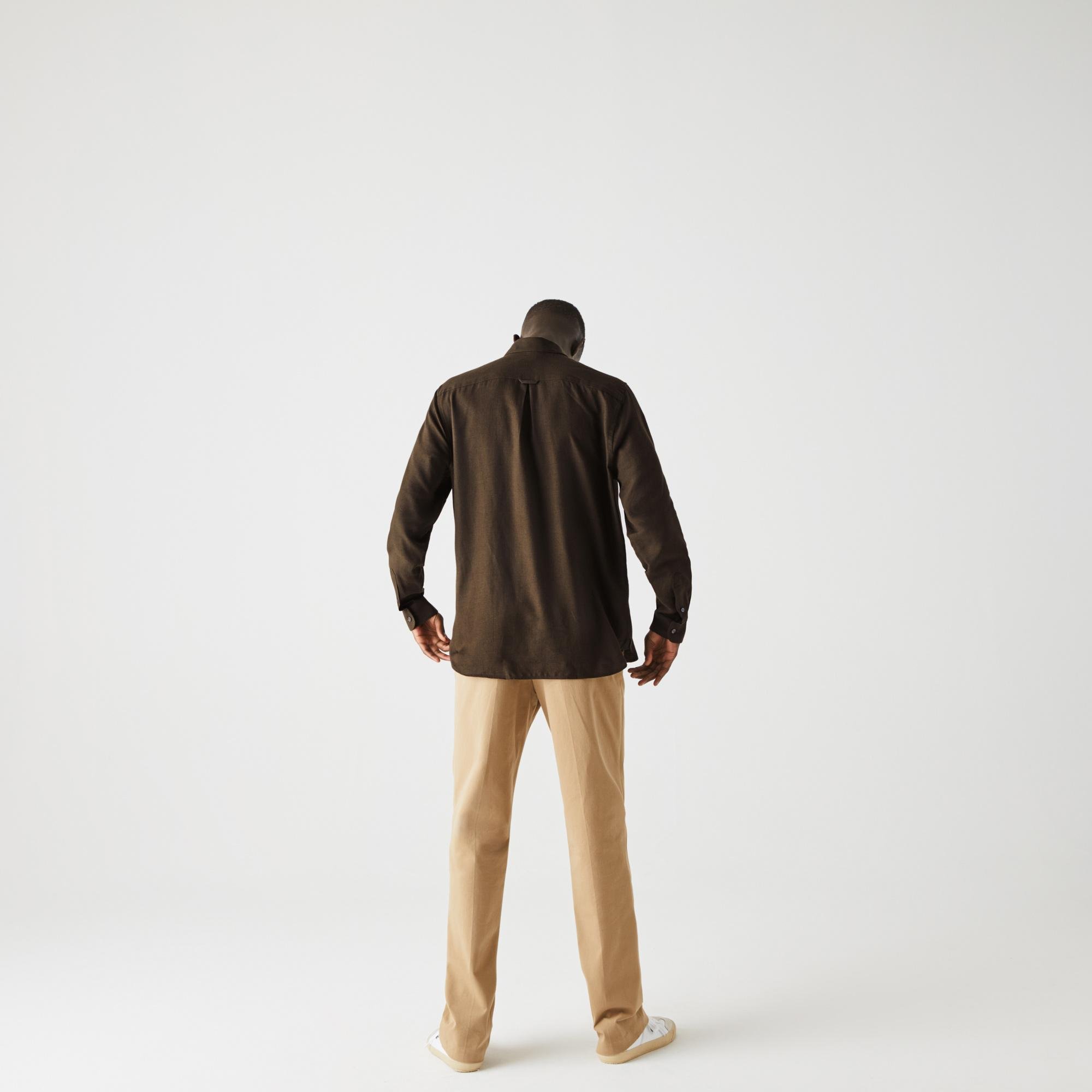 Lacoste Pánska košeľa z vlny a bavlny Regular Fit 