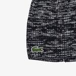 Lacoste Men's Green Crocodile Ribbed Wool Beanie