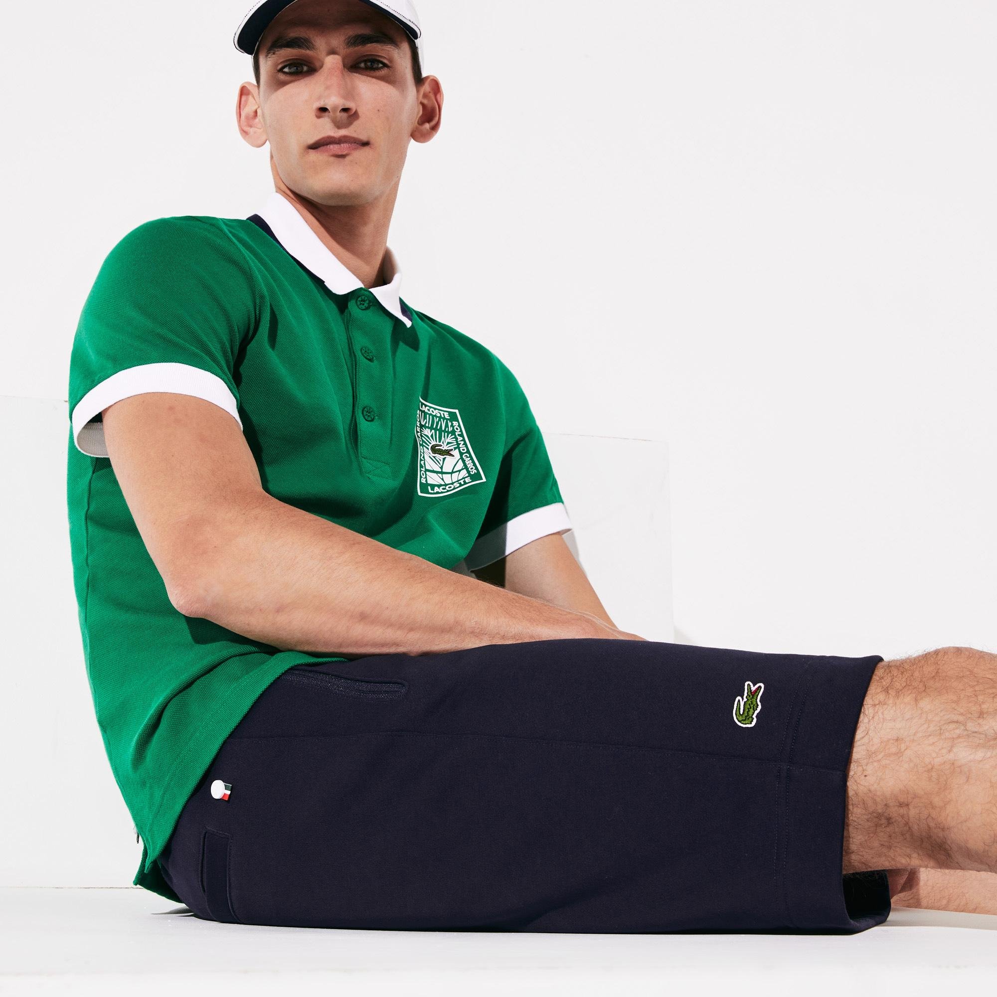 Lacoste Men's sporty shorts fleece cotton Roland Garros