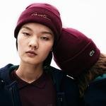 Lacoste L!VE Unisex Signature Embroidered Cashmere And Cotton Beanie