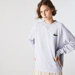 Lacoste Women's Crew Neck Cotton Fleece Blend Sweatshirt