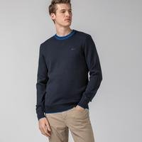 Lacoste Męski Kontrastowy Sweter Z Bawełny Organicznej Z Lamówką F7G