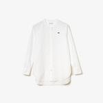 Lacoste Women’s Regular Fit Mandarin Collar Oxford Cotton Shirt