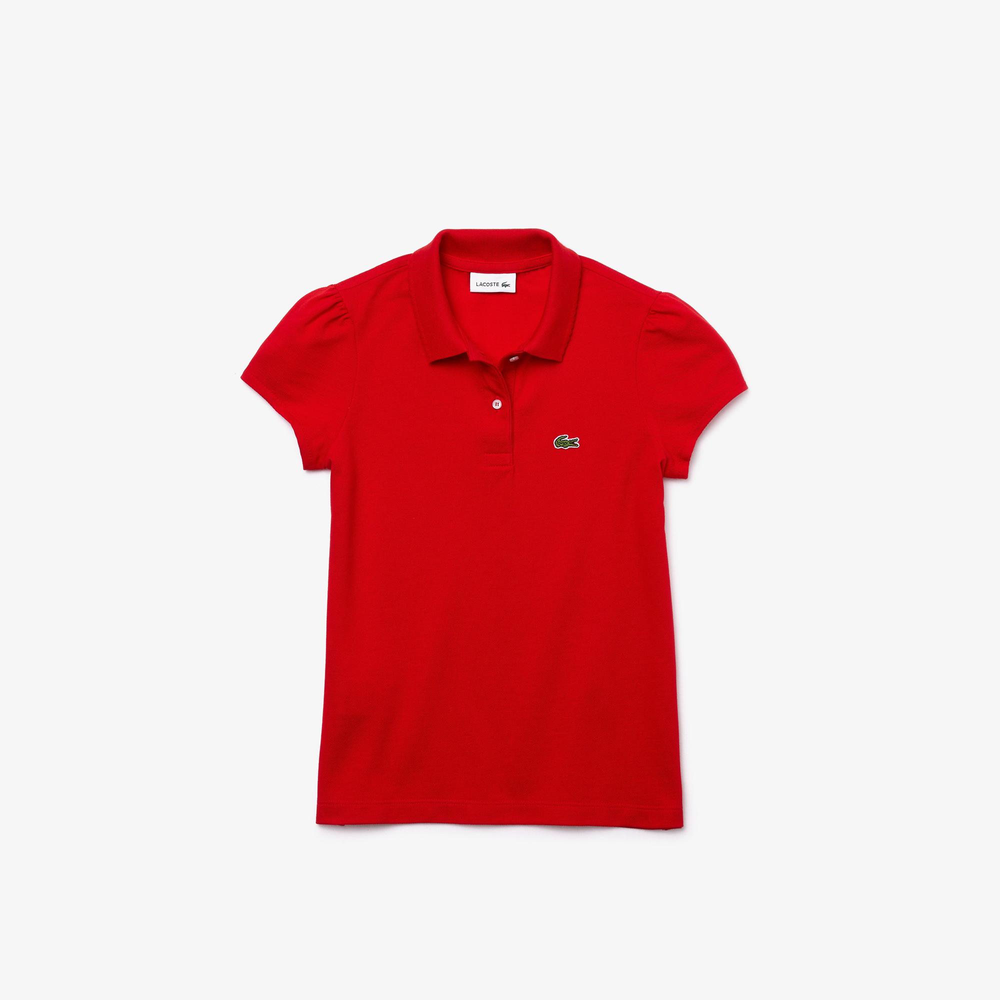 Girls' Scalloped Collar Mini Piqué Polo