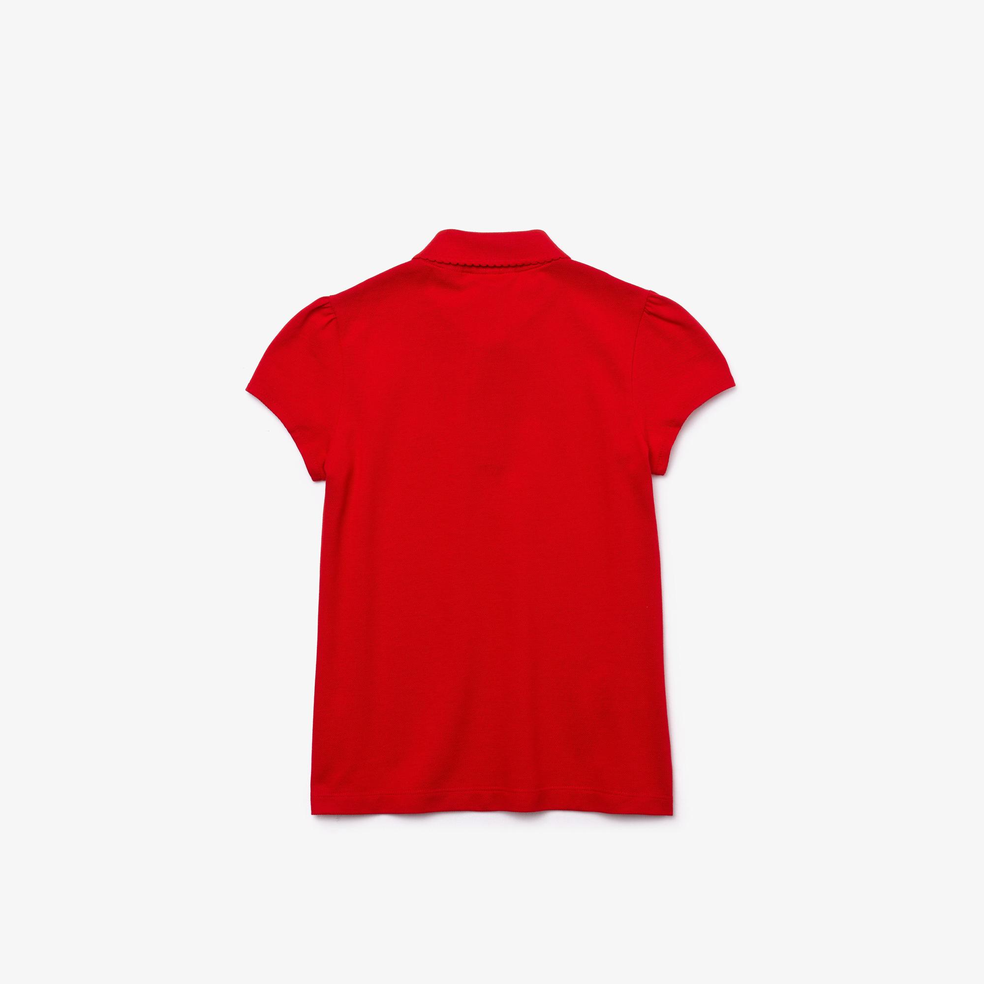 Girls' Scalloped Collar Mini Piqué Polo