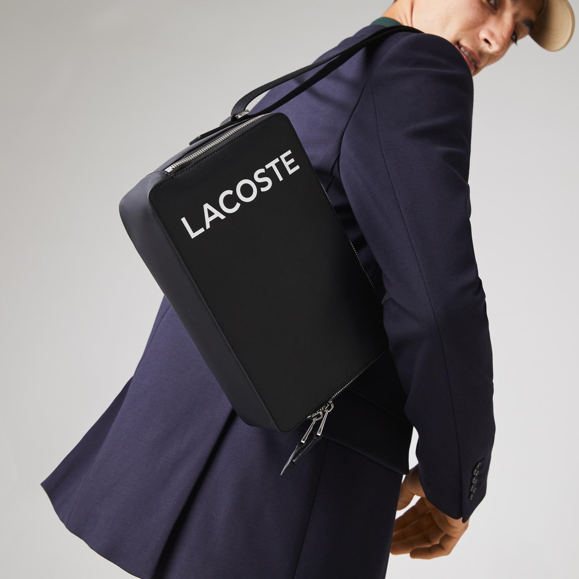 Lacoste Men's L.12.12 Branded Smooth Leather Rectangular Crossbody Bag